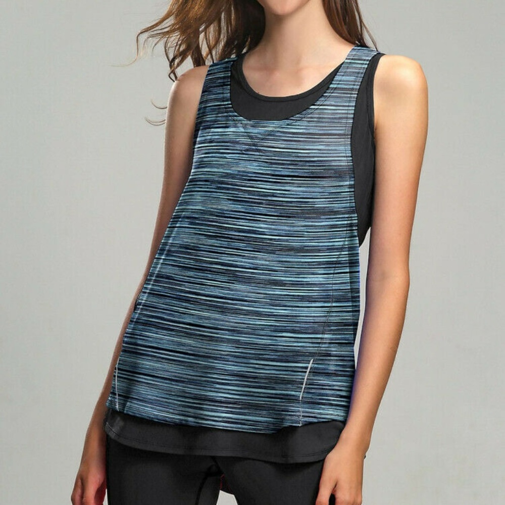 SALE Tangerine Double Layer Tank Sleeveless Yoga